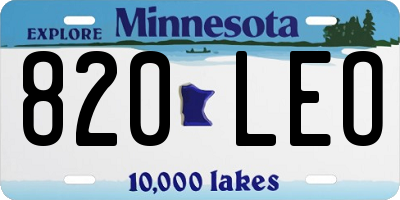 MN license plate 820LEO