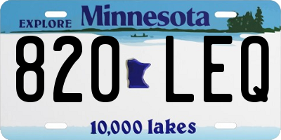 MN license plate 820LEQ