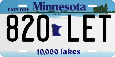 MN license plate 820LET