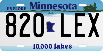 MN license plate 820LEX