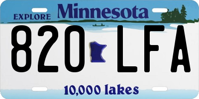 MN license plate 820LFA