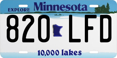 MN license plate 820LFD