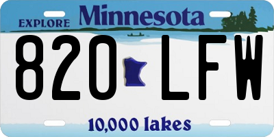 MN license plate 820LFW