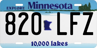 MN license plate 820LFZ