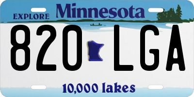 MN license plate 820LGA