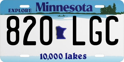 MN license plate 820LGC