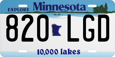 MN license plate 820LGD