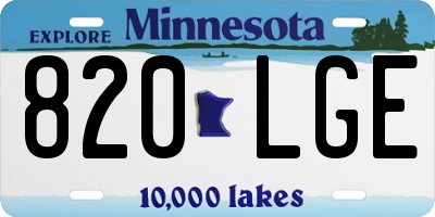 MN license plate 820LGE