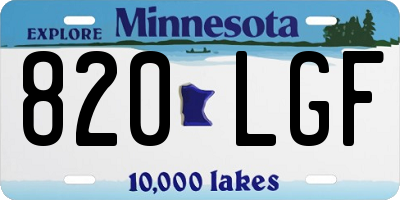 MN license plate 820LGF