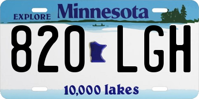 MN license plate 820LGH