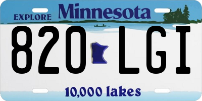 MN license plate 820LGI