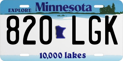 MN license plate 820LGK