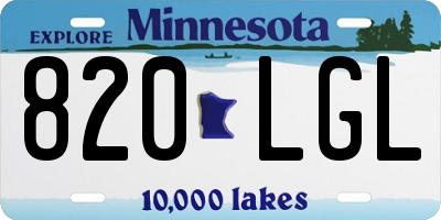 MN license plate 820LGL