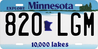 MN license plate 820LGM
