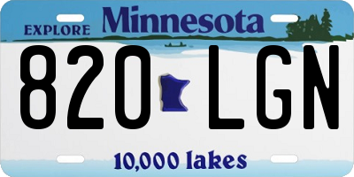 MN license plate 820LGN