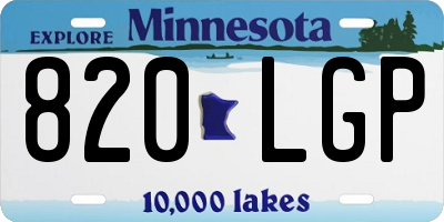 MN license plate 820LGP