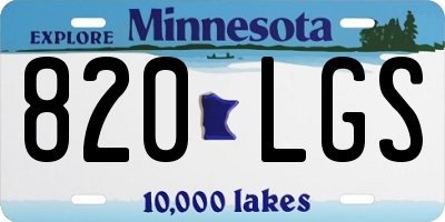 MN license plate 820LGS