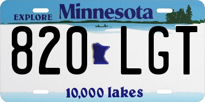 MN license plate 820LGT