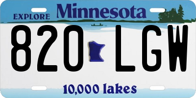 MN license plate 820LGW