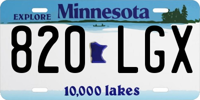 MN license plate 820LGX