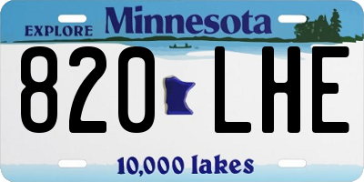 MN license plate 820LHE