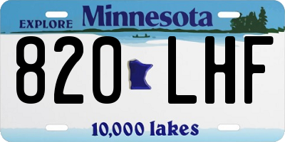 MN license plate 820LHF