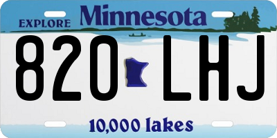 MN license plate 820LHJ