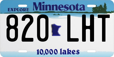 MN license plate 820LHT