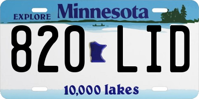 MN license plate 820LID