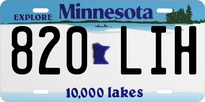 MN license plate 820LIH