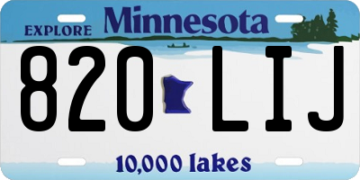 MN license plate 820LIJ