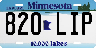 MN license plate 820LIP