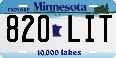 MN license plate 820LIT