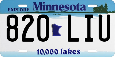 MN license plate 820LIU
