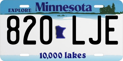 MN license plate 820LJE