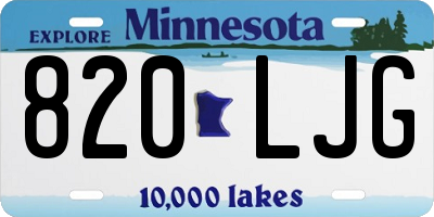 MN license plate 820LJG