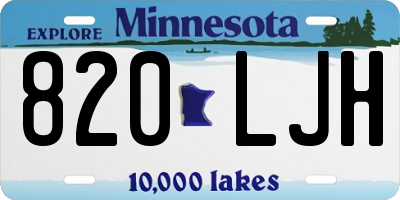 MN license plate 820LJH