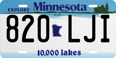 MN license plate 820LJI