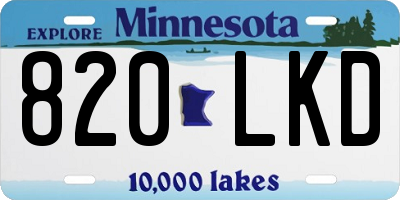 MN license plate 820LKD