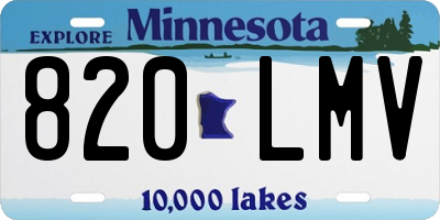 MN license plate 820LMV