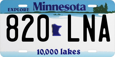 MN license plate 820LNA