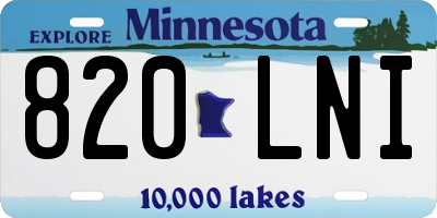 MN license plate 820LNI