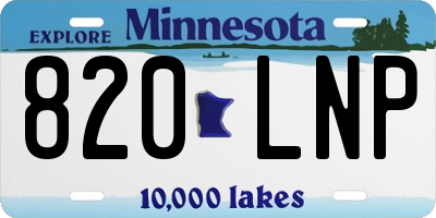 MN license plate 820LNP