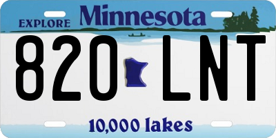 MN license plate 820LNT