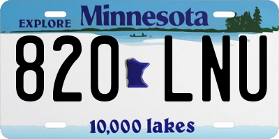 MN license plate 820LNU