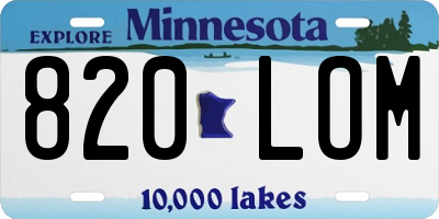 MN license plate 820LOM