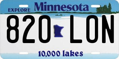 MN license plate 820LON