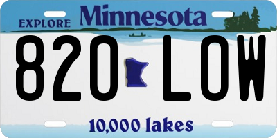 MN license plate 820LOW