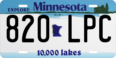 MN license plate 820LPC