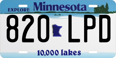MN license plate 820LPD